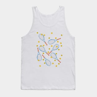 pattern with tennis rackets with tennis balls Tank Top